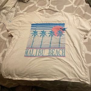 White Malibu Beach crop top.